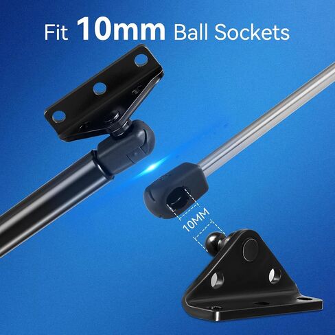 10MM Gas Strut Mounting Brackets for Universal Lift Support Spring Shocks, Ball Stud Mount Brackets 4PCS with 16 Screws (Only Fits 10mm Ball Head) in Saudi Arabia