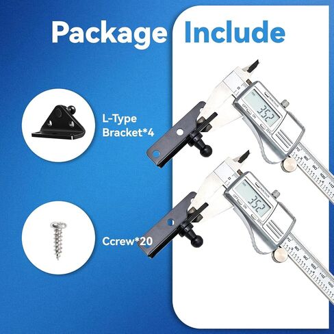 10MM Gas Strut Mounting Brackets for Universal Lift Support Spring Shocks, Ball Stud Mount Brackets 4PCS with 16 Screws (Only Fits 10mm Ball Head) in Saudi Arabia