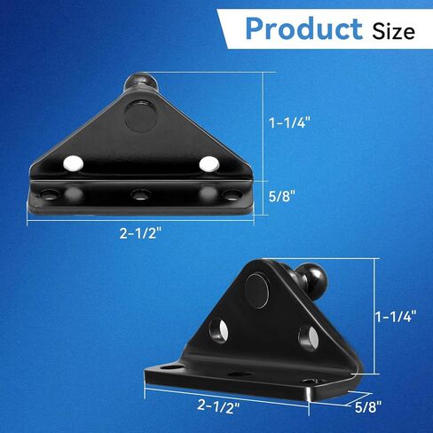 10MM Gas Strut Mounting Brackets for Universal Lift Support Spring Shocks, Ball Stud Mount Brackets 4PCS with 16 Screws (Only Fits 10mm Ball Head) in Saudi Arabia