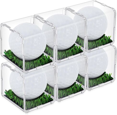 Tioncy 2 Pcs UV Protected Golf Ball Holder Display Case with Turf 2 x 2 x 2 Inch Acrylic Golf Ball Hole in One Display Case Clear Golf Ball Stand for Golf Ball Memorabilia Autograph Collectible in Saudi Arabia