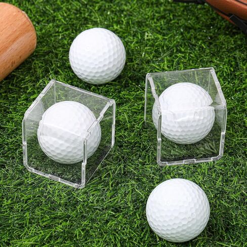 Tioncy 2 Pcs UV Protected Golf Ball Holder Display Case with Turf 2 x 2 x 2 Inch Acrylic Golf Ball Hole in One Display Case Clear Golf Ball Stand for Golf Ball Memorabilia Autograph Collectible in Saudi Arabia