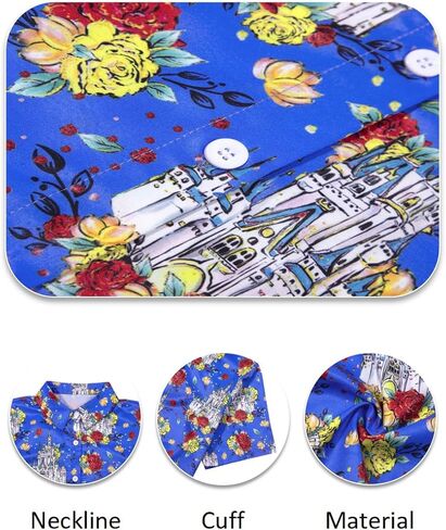 Magical Shirt for Women Magic Kingdom Tshirt Hawaiian Shirts Funny Castle Graphic Tee Family Holiday Vacation Button Up Tops in Saudi Arabia