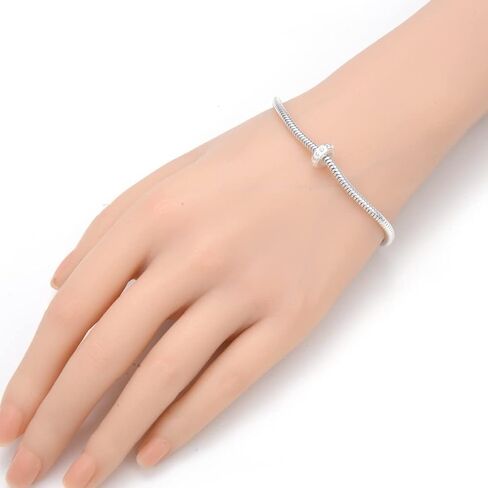 Adabele Solid Sterling Silver Rubber Charm Stopper Clip Spacer Beads Hypoallergenic for 3mm Snake Chain Bangle Leather Bracelet Personalized Women Jewelry in Saudi Arabia