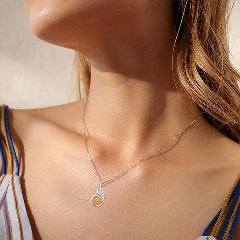 KINGWHYTE Opal Necklace 925 Sterling Silver Phoenix Princess Necklace, Opal Pendant for Women Birthstone Jewelry Birthday Gift for Her in Saudi Arabia