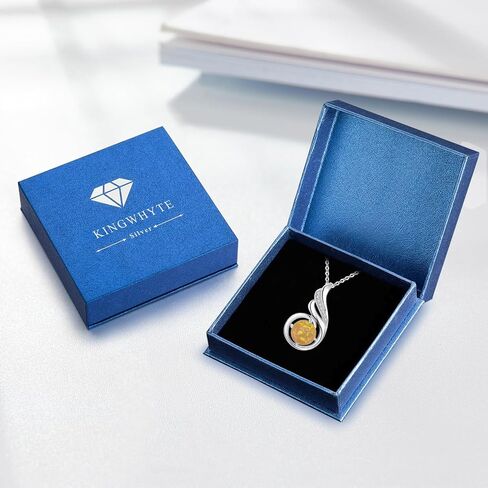 KINGWHYTE Opal Necklace 925 Sterling Silver Phoenix Princess Necklace, Opal Pendant for Women Birthstone Jewelry Birthday Gift for Her in Saudi Arabia