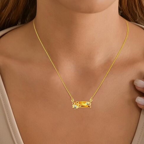 AENEAS Bee Necklace 18K Gold over 925 Sterling Silver Bumble Bee Pendant Necklace Citrine Crystal Jewelry Bee Gifts for Women Mom Wife in Saudi Arabia