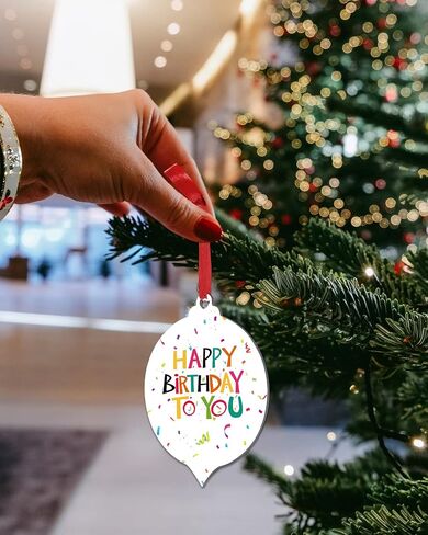 مجموعة زينة عيد الميلاد مكونة من 8 قطع لتزيين شجرة عيد الميلاد، عيد ميلاد سعيد لك، زينة عيد الميلاد 2023، حلي معلقة من الأكريليك لعيد الميلاد، شريط ملون، جماليات فنية تجريدية 3.7 بوصة × 3 بوصة in Kuwait
