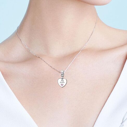 KunBead Pink Heart Love Family Birthday Dangle Charms Compatible with Pandora Charm Bracelet for Auntie Friend Sister Mom Daughter Nana Granddaughter Wife Niece Grandson in Kuwait