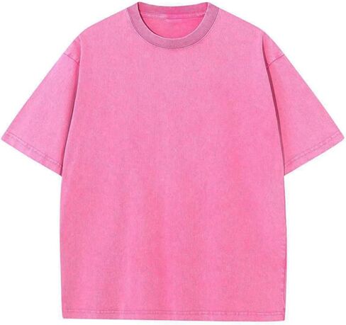 Men's Oversized T-Shirts Heavy Loose Fit Vintage Washed Tee Unisex Cotton Short Sleeve Casual Shirts Tee Tops in Kuwait