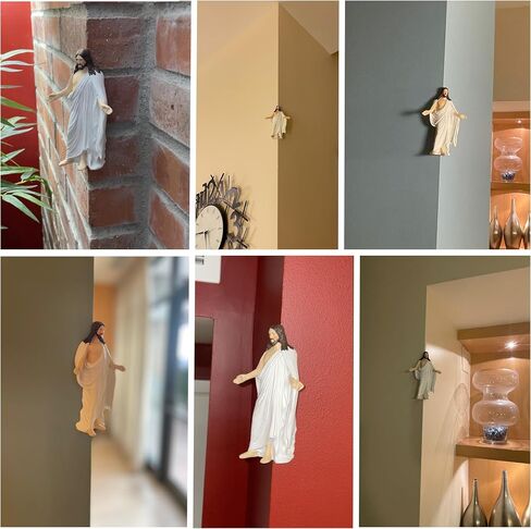 Heavenly Guardian Corner-Mounted Jesus Christ Figurine, Magnetic-Mount, Resin 5.40" Tall (Classic) in Saudi Arabia