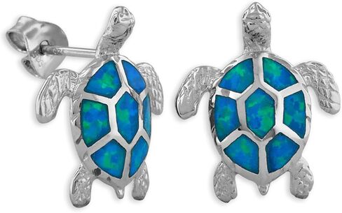 الجنيه الاسترليني الفضة الاصطناعية العقيق الأزرق السلاحف أقراط in Kuwait