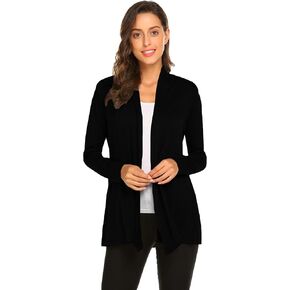 Newchoice Womens Casual Lightweight Long Sleeve Cardigan Soft Drape Open Front Fall Dusters (S-3XL)