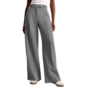 NIMIN Women Wide Leg Pants High Waisted Dressy Work Trousers Business Casual Palazzo Pants with Pockets