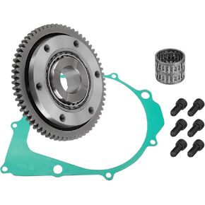 JAVIK Starter Clutch One Way Gear 65T Bearing & Gasket for Yamaha Warrior 350 Raptor 350 Kodiak 400 4x4 Big Bear 350 2x4 4x4 Moto-4 350