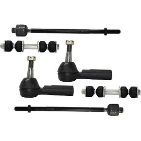 PartsW - 6 Pc Suspension Kit For Buick LeSabre 2000-2005/ Cadillac DTS 2011-2006/ Pontiac Bonneville 2000-2005 + More/Front Inner & Outer Tie Rod Ends Sway Bae End Link Driver & Passenger Sides
