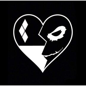 Joker Harley Quinn Heart LLI | Decal Vinyl Sticker | Cars Trucks Vans Walls Laptop | White | 5.5 x 5.4 in | LLI1749