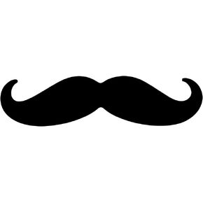 Mustache Sticker Decal Notebook Car Laptop 6" x 2" (Black)
