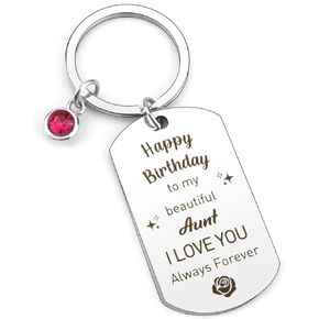 Aunt Valentines Day Gift, Aunt Mothers Day Gift, Aunt Birthday Keychain, Birthday Presents for Women, Birthday Gifts for Aunt, Auntie Gifts,Aunt Christmas Birthday Gifts,Aunt Birthday Stocking Stuffer