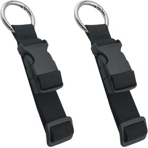 2PCS Spring Loaded Plastic carabiners Heavy Duty Holders Travel Buckles Adjustable Carry On Luggage Accessories 2.5x16cm/1x6in Outdoor Luggage Straps for Backpacks Suitcases Travel Black