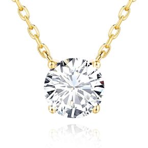 Gold Necklace for Women 14K Gold Pendant Necklaces for Women Round Cubic Zirconia Necklace Diamond Necklaces for Women