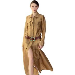 Cynthia Rowley Lagos Silk Linen Shirt Dress