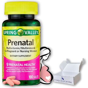 Spring Valley Prenatal Vitamins- Multivitamin Multimineral for Pregnant and Nursing Women Supplement Tablets 100 Ct, Boxed by Fusion Shop Store