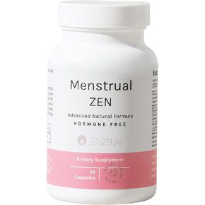 ZENZSUAL Menstrual Zen Natural and Hormone-Free Supplement – Support for Menstrual Cramps, Mood Swings and Period Pain – Diuretic Effect (90 Capsules / 2.7 Oz)