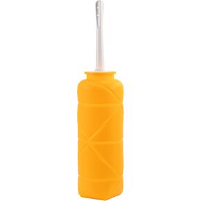 Foldable Compact Silicone Douche Bottle, Reusable Travel Douche Kit, 24 FL Oz Capacity, Yellow
