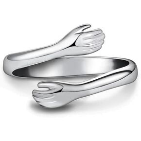 Men Women Adjustable Ring Creative Hug Open Ring