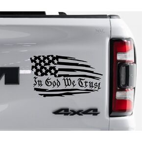 MAZ DISTRIBUTIONS - In God We Trust Decal Sticker – American Flag Vinyl Decal for Laptop–Removable Waterproof Sticker for Waterbottle–Useable Indoor & Outdoor for Mailbox–Easy use for Car, Van-MAZ 456