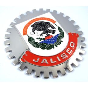 Jalisco Mexico Grille Badge for car Truck Grill Mount Mexican Flag