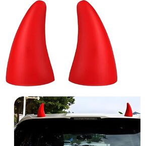 Car Devil Horns, Cute 3D Devil Horns Sticker, Waterproof Elasticity Helmet Horns Decor, Bumper Decor Anti Collision Bull Horns Decorations, Universal for Cars（Black）