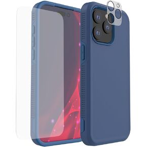 Dikes for iPhone 15 Pro Max Case Dual-Layer Heavy Duty Case [Shockproof][Drop-Proof][Dustproof] Rugged Phone Case Fit for iPhone 15 Pro Max 6.7 Inch with [Screen & Camera Lens Protector] (Sea Blue)