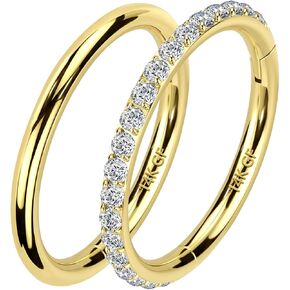 2pcs 14k Gold Filled Septum Rings, Nose Rings Hoop 18G 16G Helix Rook Daith Tragus Conch Piercing Jewelry Cartilage Earrings for Women