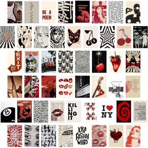 TRAMIN 50 Pcs Downtown Girl Room Decor, Downtown Girl Posters Y2k Pictures, Retro Y2k Collage Kit, Coquette Room Decor Aesthetic, Rockstar Coquette Wall Art Prints