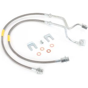 Front Extended Stainless Steel Brake Lines Compatible with Ford F-250 Super Duty 1999-2004, with Ford F-350 Super Duty 1999-2004 4-8" Lift