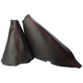 Manual Shift & Ebrake Boot For Mini Cooper R50 R53 S-One Leather Red Stitching