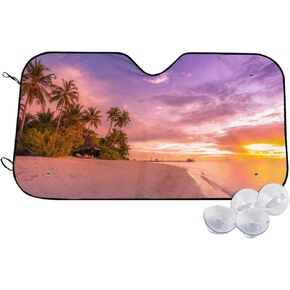 Car Windshield Sun Shade Starfish Pattern Funny Cute Car Front Window Shades Front Windshield Shade for Sun Heat and UV Rays Sun Visor for Car Keeps Vehicle Cool Fit for Cars,Trucks,SUVs