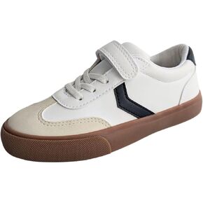 waddle wonder Boys Girls Low Top Slip on Strap Velcro Hook and Loop No-Tie Elastic Lace Casual School Walking Shoes Sneaker