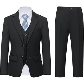 YND Boys Formal Slim Fit, 5-Piece Suits for Kids, Jacket Vest Pants Shirt and Tie for Wedding Prom in Kuwait