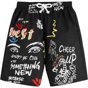 COZYEASE Boy's Paisley Graphic High Waisted Shorts Casual Summer Shorts with Pocket
