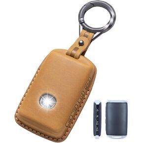 Compatible Key Fob Cover for Mazda 3 Hatchback Mazda 6 Keychain Leather Car Key Fob Case Holder for CX-5, CX-9, CX-50, CX-30 -Black