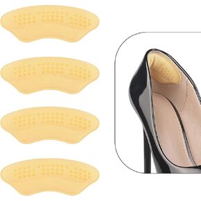 Breathe Easy with 4 Pairs of Antislip-Gel Heel Pads Inserts - Stop Shoe Discomfort and Slipping, Perfect for Too Big Shoes (Pale Apricot)