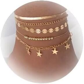 2 Pcs Shell Anklets for Women White Beaded Ankle Bracelets Adjustable Ankle Bracelets Summer Beach Jewelry for Teen Girls