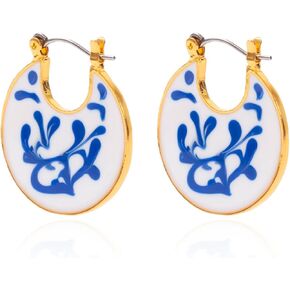Ceramic Jewelry Blue and White Porcelain Earrings Simple Antique Earrings-Elegant and Timeless Jewelry Works
