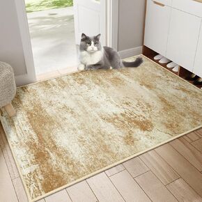 3x5 Rug for Living Room-Printed Small Throw Area Rug for Bedroom, Non-Slip Non-Slip Modern Abstract Entryway Rug with Rubber Backing for Home Decor, Faux Wool