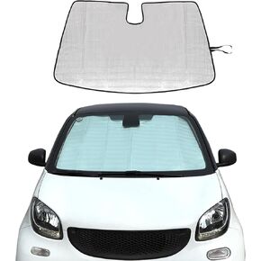 Car Windshield Sunshade Compatible with Smart fortwo forfour 453 451 450 2009-2021，Front Window Sun Shade, Foldable Reflective Sun Visor,UV Rays Sun Visor Protector