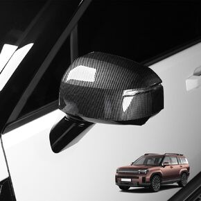 YOUTOOCAR Glossy Black Exterior Mirror Cover Side Rear View Mirror Cover Trim Compatible with Hyundai Santa FE 2024-2025 Accessories