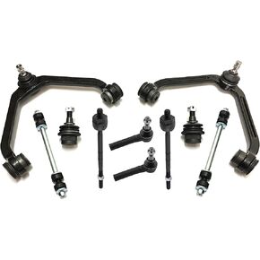 PartsW - 10 PC Front Suspension Kit For Ford Explorer Sport 2001-2003/ Ford Explorer Sport Trac 2001-2005/ Upper Control Arms Lower Ball Joints Outer Inner Tie Rod Ends