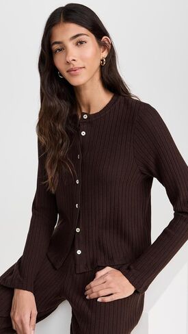 DONNI. Women's The Sweater Rib Cardi in Saudi Arabia